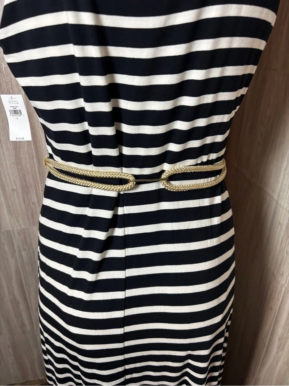 Women’s Braided Belt Leopard Print Metallic Gold Rope Hammered Medallion Buckle